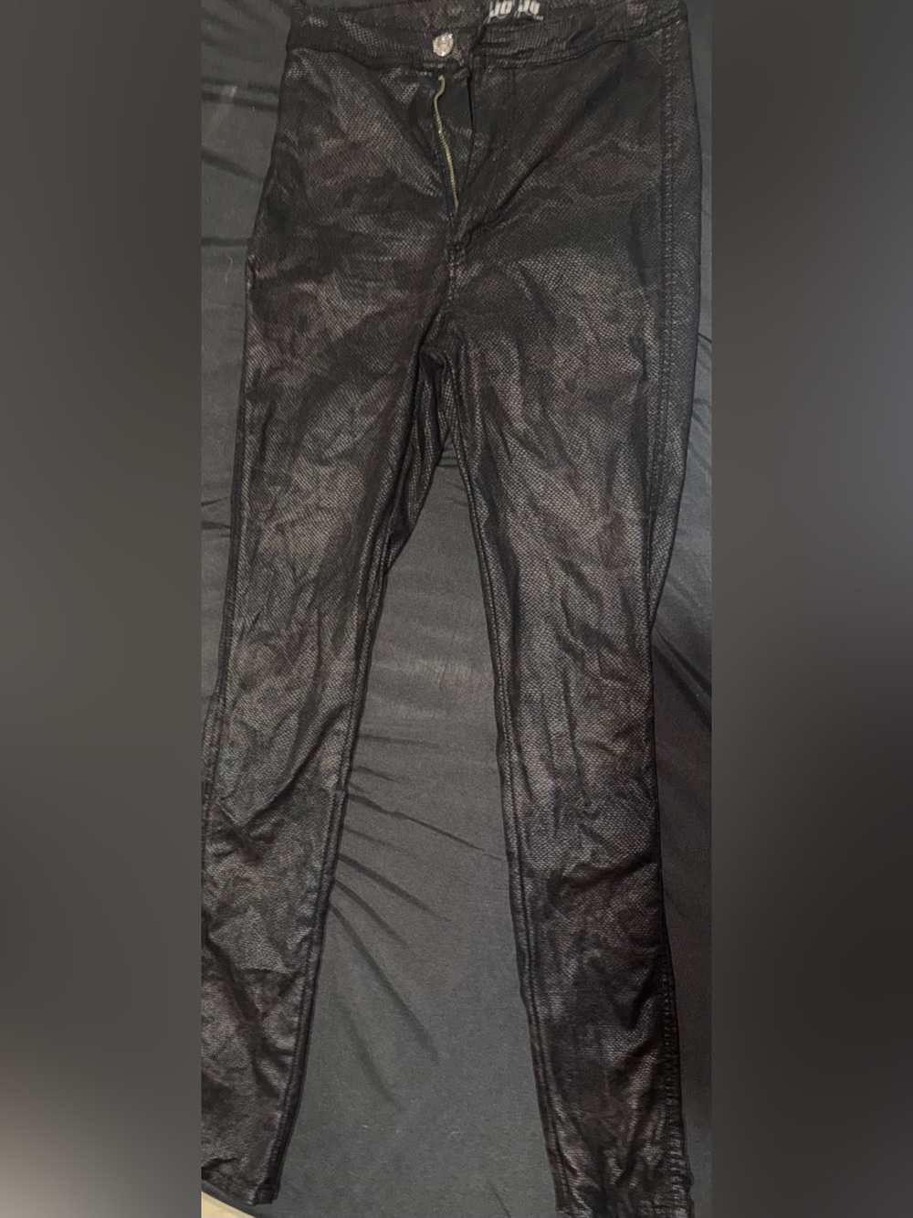 JC&JQ Men's Black Textured Slim Pants